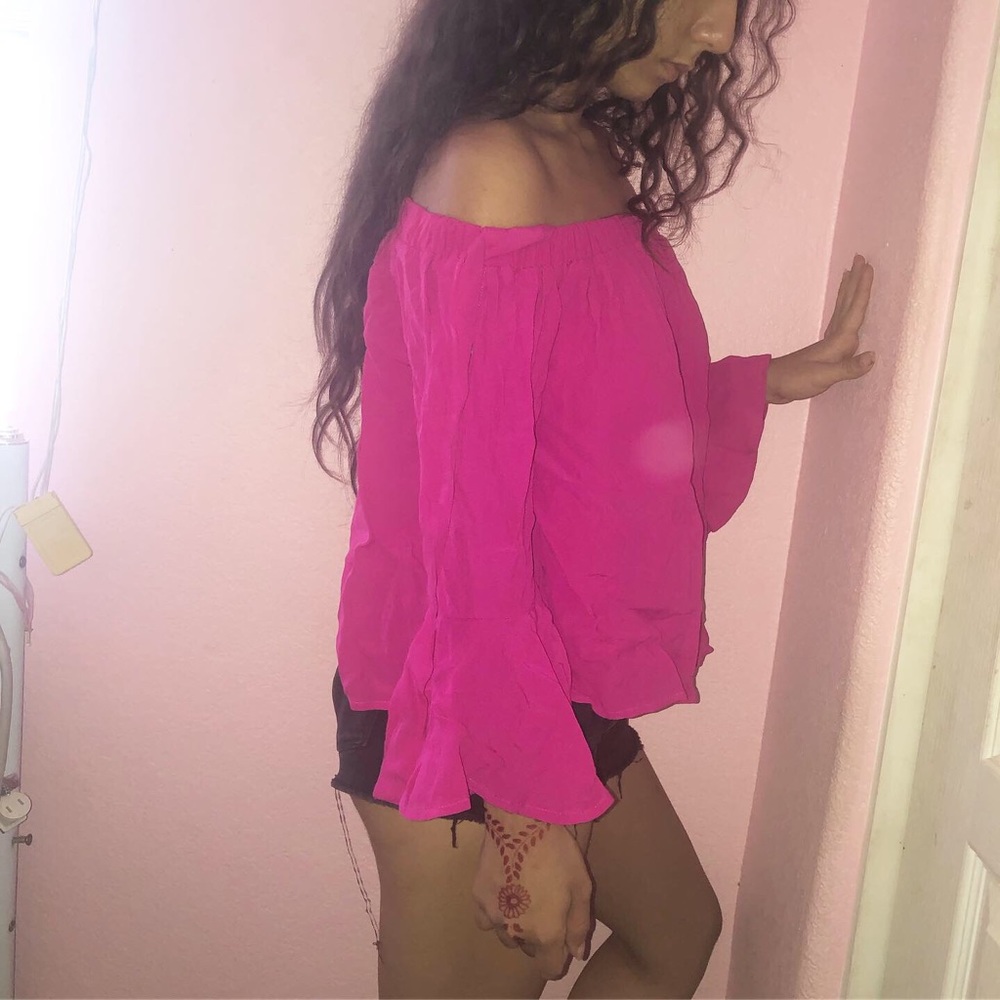 Pink Off Shoulder Top - Picture 2 of 3